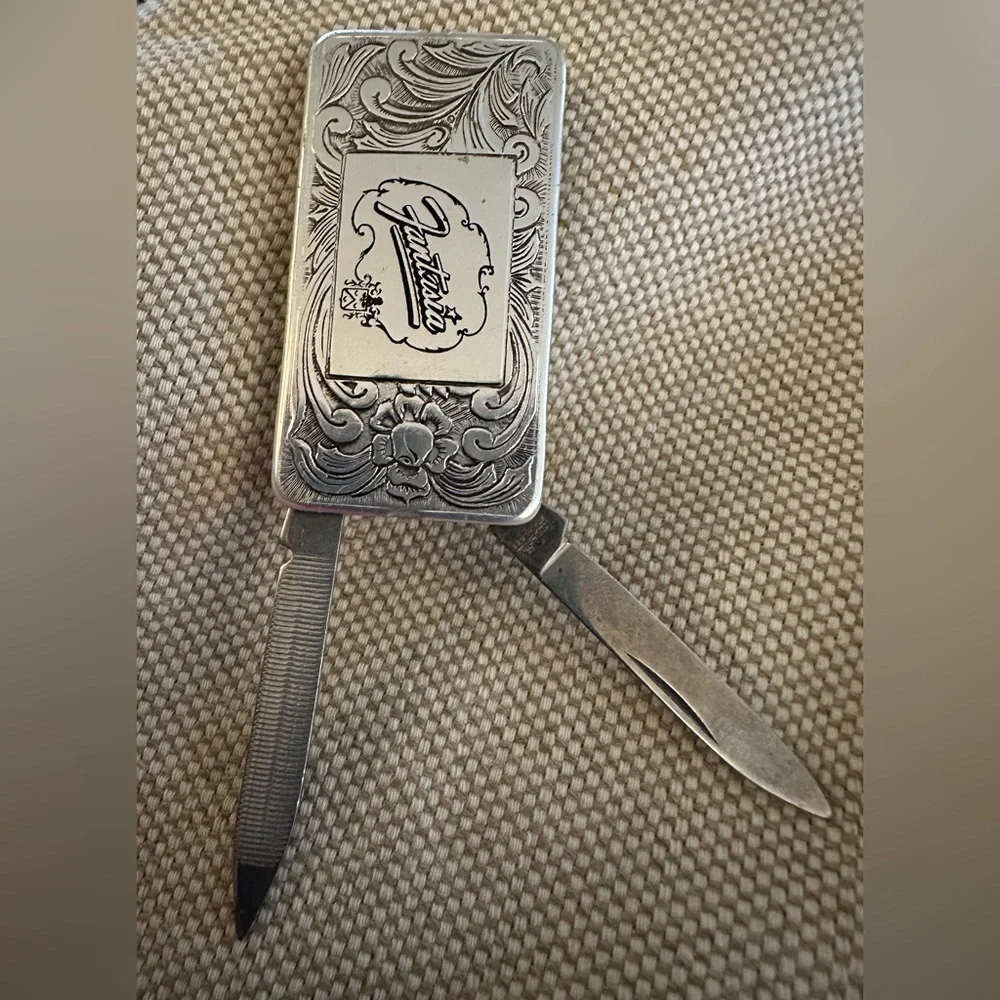 Imperial Textured Stainless Steel Money Clip Tool Pocket Knife & File Fantasia